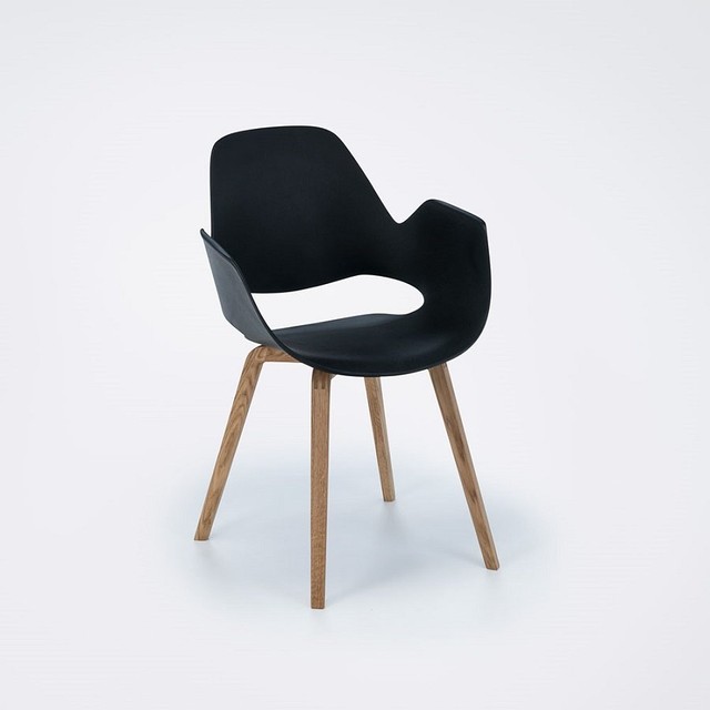 Houe Falk Black Seat Dining Armchair With Oiled Oak Legs - Armlehnstuhl
