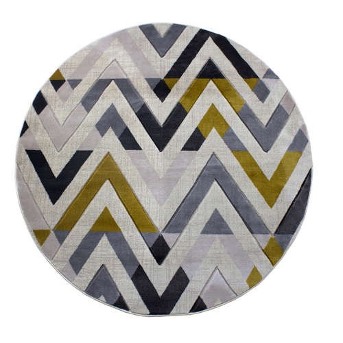 Marosa  Triangle Teppich rund (Durchmesser 120 cm) - Mehrfarbig