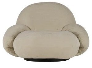 GUBI PACHA LOUNGE CHAIR WITH ARMREST FULLY UPHOLSTERED