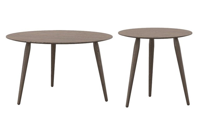 Bruunmunch PLAYround coffee table set Ø75 & Ø52 in Oak Smoked - Beistelltische