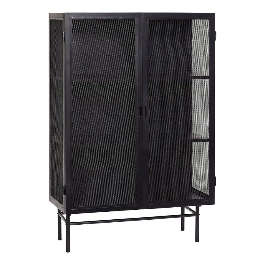 Huebsch Schrank, Metall, Schwarz 100x45xh150 cm--0