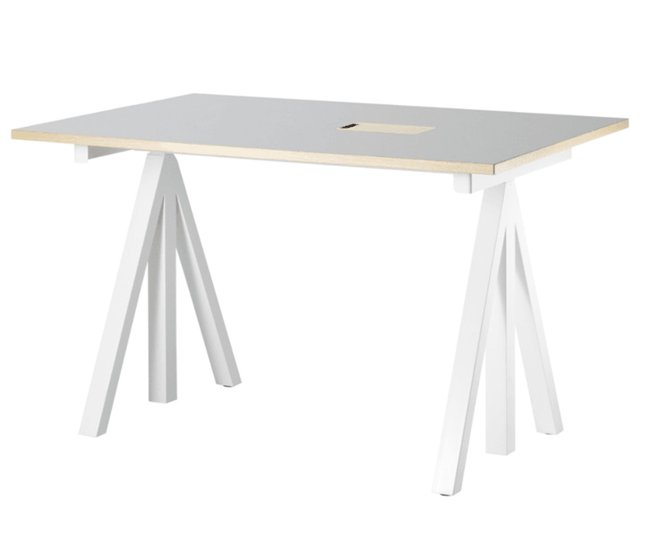 String Work Desks - Hellgraues Linoleum / Weiß - 120x78--4