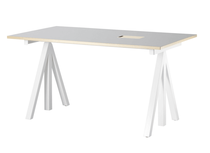 String Work Desks - Hellgraues Linoleum / Weiß - 140x78--5