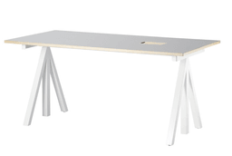 String Work Desks - Hellgraues Linoleum / Weiß - 160x78--6