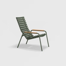 ReCLIPS Lounge chair with bamboo armrests / Olive green--0