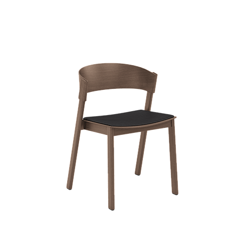 Muuto Cover Side Chair - Refine Leather Black/Stained Dark Brown--6