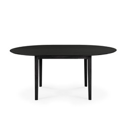 Ethnicraft Oak Bok ausziehbarer Tisch rund ⌀129-179 cm schwarz--0