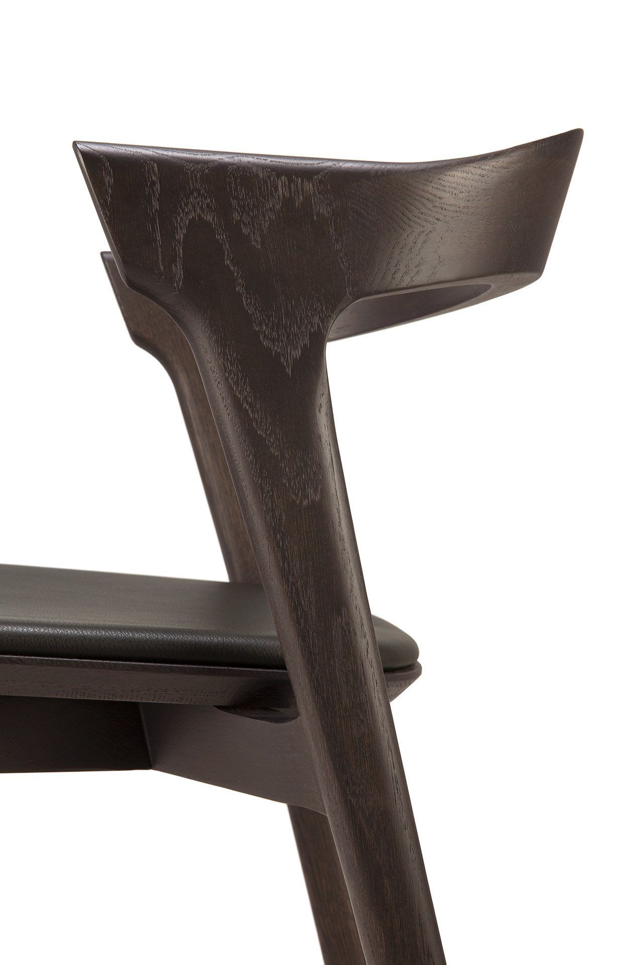 Ethnicraft Oak Bok Dining Chair - Oak Brown - Leather Dark Brown--6
