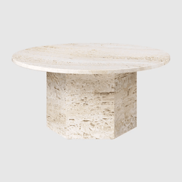 Gubi Epic Coffee Table 80 cm - White Travertine--0