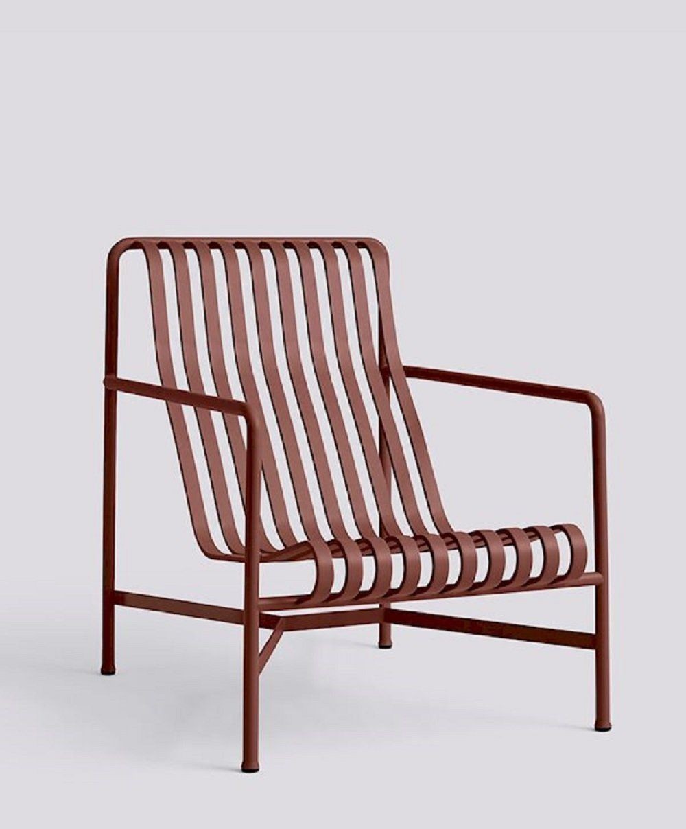 HAY Palissade Lounge Chair High - Garten Lounge Sessel hoch - IRON RED--6