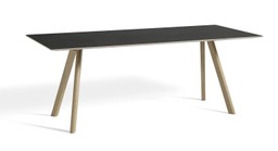 Hay CPH 30 Extendable Table - L200 X W90 X H74 CM - black linotop soaped oakbase--0
