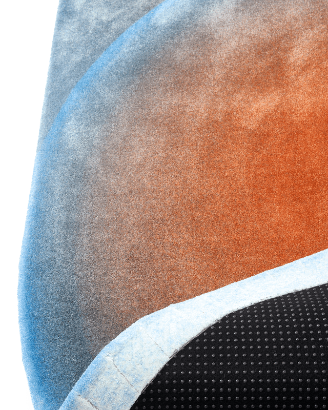 Polspotten carpet optical oval- Orange/blue--10