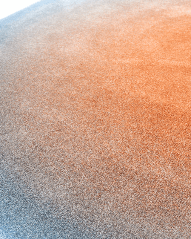 Polspotten carpet optical oval- Orange/blue--11