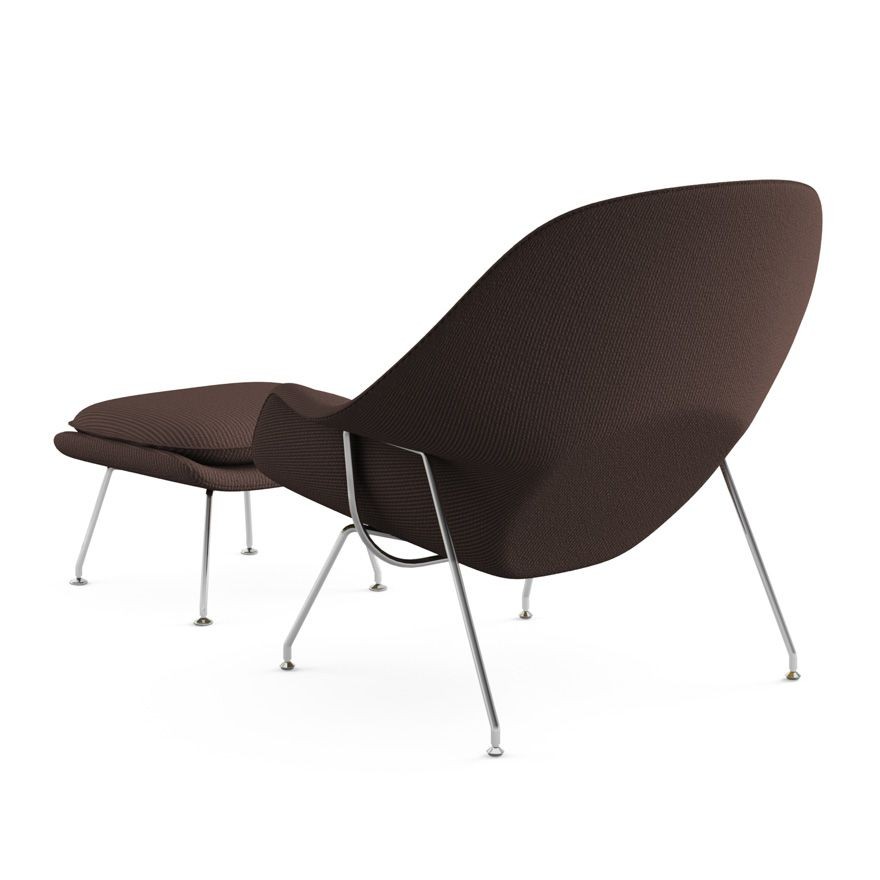 Knoll Womb Chair and Ottoman - Cato, Brown--1