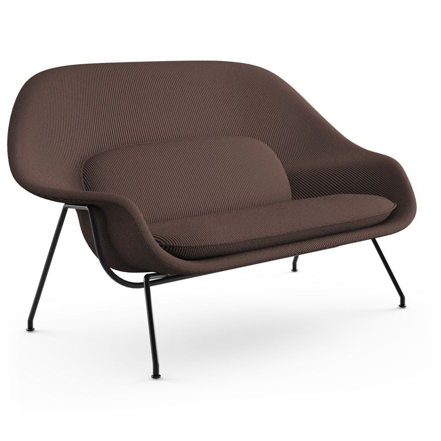 Knoll Womb Settee - Black - Cato, Brown--13