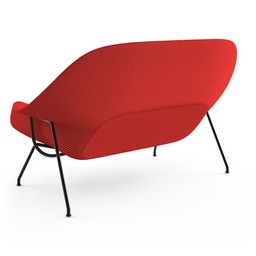 Knoll Womb Settee - Black - Cato, Fire Red--14