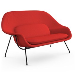 Knoll Womb Settee - Black - Cato, Fire Red--15
