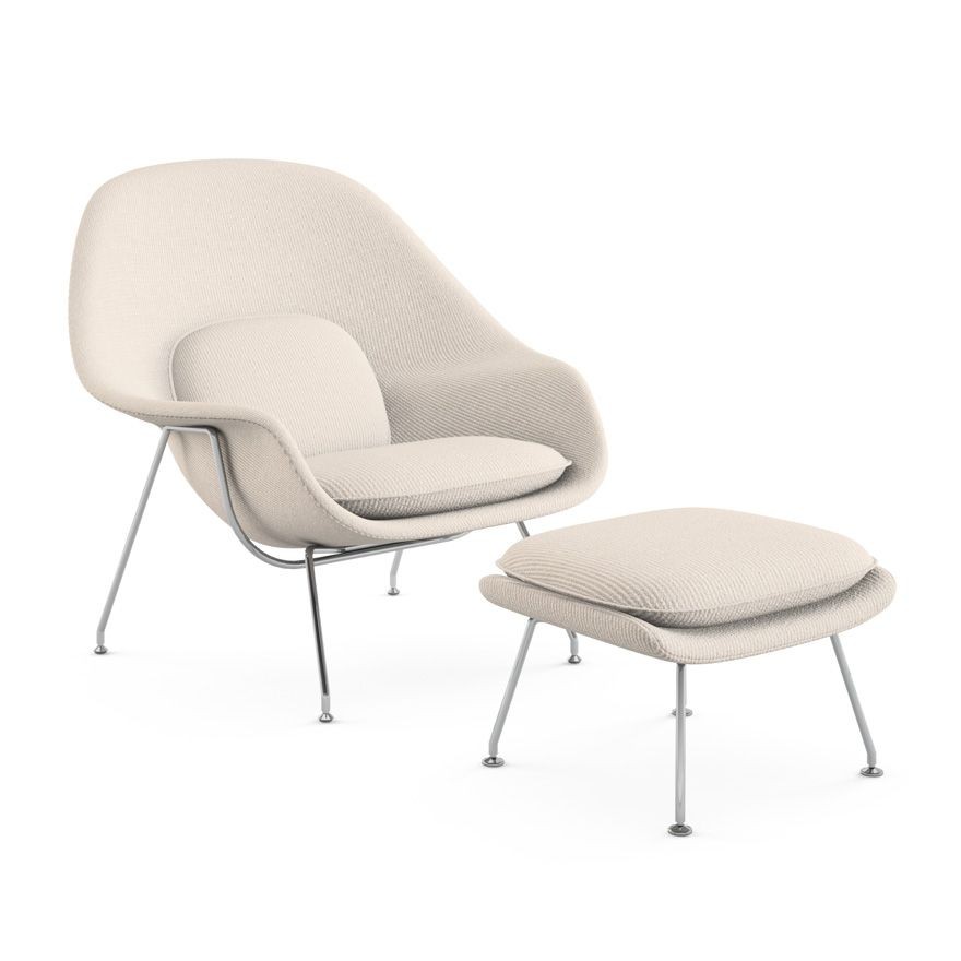 Knoll Womb Chair and Ottoman - Cato, Natural--5
