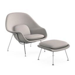 Knoll Womb Chair and Ottoman - Cato, Sand--8