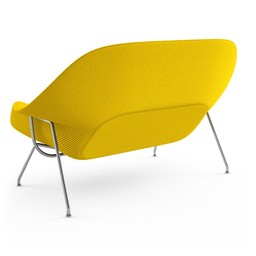 Knoll Womb Settee - Polished Chrome - Cato, Yellow--10