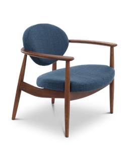 Polspotten Chair Roundy fabric smooth- Dark Blue--1