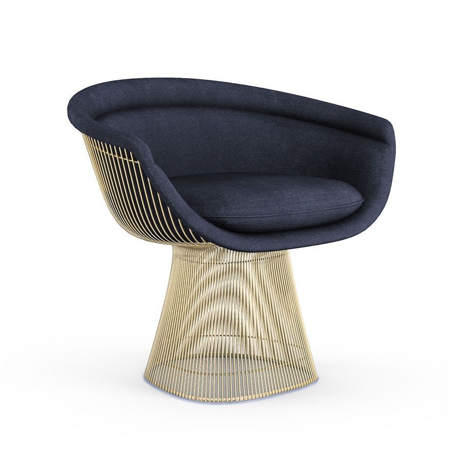 Knoll Platner Lounge Chair - Gold - Circa, Blue--3