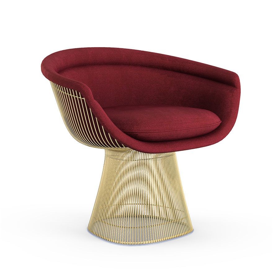 Knoll Platner Lounge Chair - Gold - Circa, Bordeaux--5