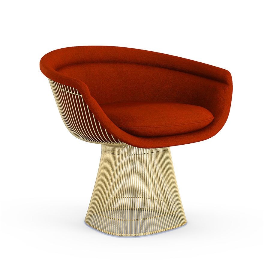 Knoll Platner Lounge Chair - Gold - Circa, Red--19