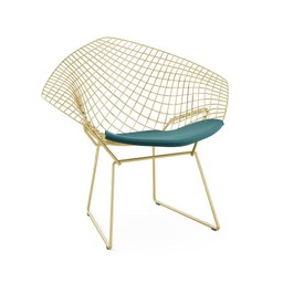 Knoll Bertoia Diamond Chair - Gold - Classic Boucle, Aegean--0