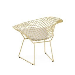 Knoll Bertoia Diamond Chair - Gold - Classic Boucle, Neutral--7