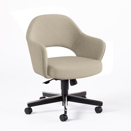 Knoll Saarinen Executive Arm Chair with Swivel Base - Classic Boucle, Neutral--1
