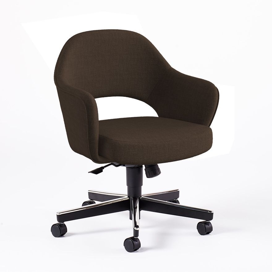 Knoll Saarinen Executive Arm Chair with Swivel Base - Classic Boucle, Pumpernickel--2
