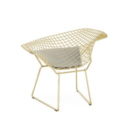 Knoll Bertoia Diamond Chair - Gold - Classic Boucle, Smoke--9