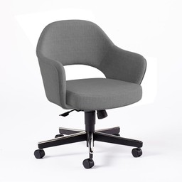 Knoll Saarinen Executive Arm Chair with Swivel Base - Classic Boucle, Smoke--3