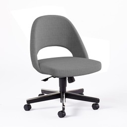 Knoll Saarinen Executive Armless Chair with Swivel Base - Classic Boucle, Smoke--3