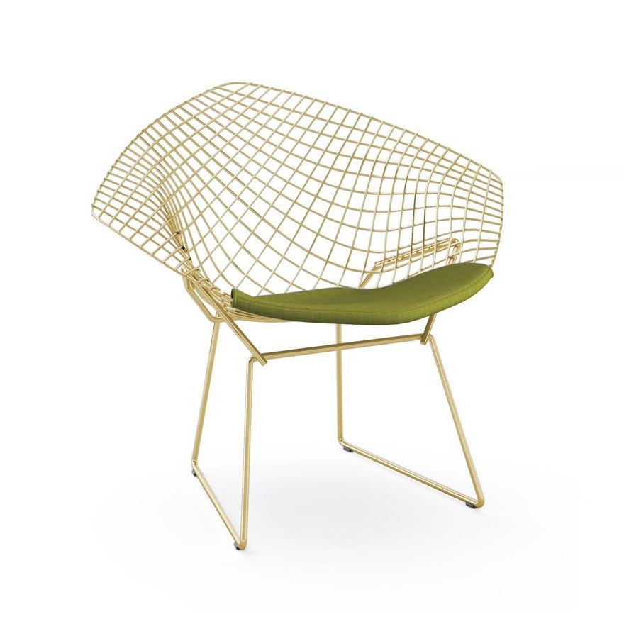 Knoll Bertoia Diamond Chair - Gold - Delite, Green--13