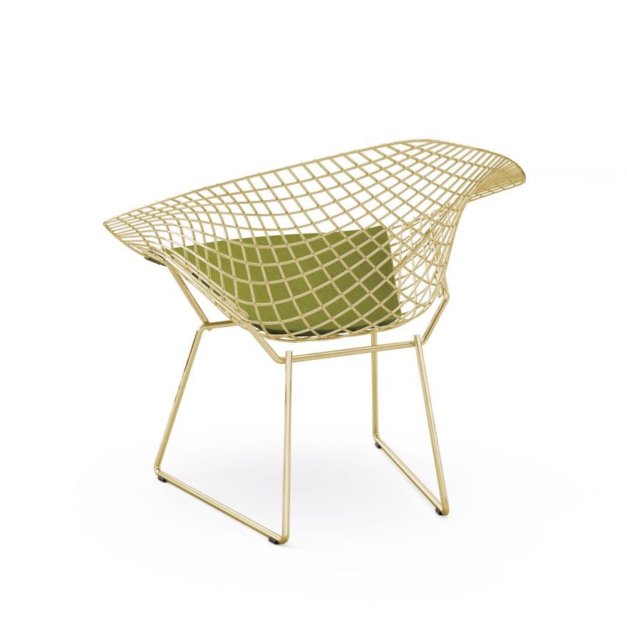 Knoll Bertoia Diamond Chair - Gold - Delite, Green--12
