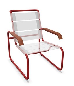 Thonet S 35 N Thonet All Seasons | Freischwinger- ThonetProtect tomatenrot (RAL 3013), Gewebe weiß--9