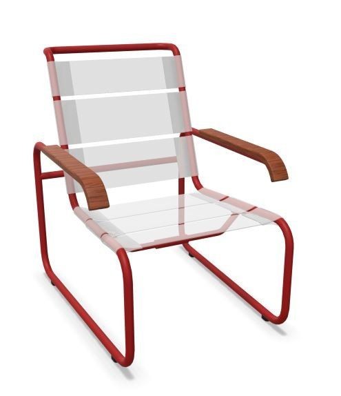 Thonet S 35 N Thonet All Seasons | Freischwinger- ThonetProtect tomatenrot (RAL 3013), Gewebe weiß--9