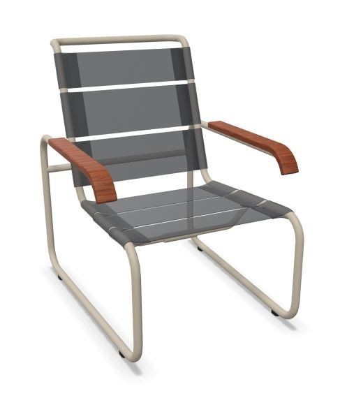 Thonet S 35 N Thonet All Seasons | Freischwinger- ThonetProtect warmgrau (TS 3005), Gewebe schwarz--12