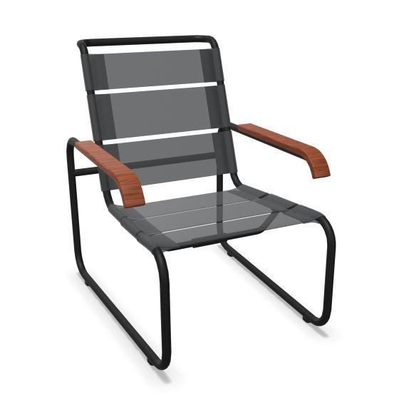 Thonet S 35 N Thonet All Seasons | Freischwinger- ThonetProtect warmgrau (TS 3005), Gewebe schwarz--0