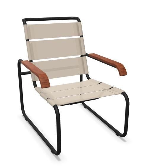 Thonet S 35 N Thonet All Seasons | Freischwinger- ThonetProtect warmgrau (TS 3005), Gewebe schwarz--3