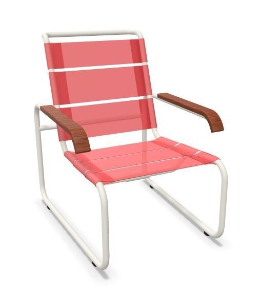 Thonet S 35 N Thonet All Seasons | Freischwinger- ThonetProtect reinweiß (RAL 9010), Gewebe kirsche--6