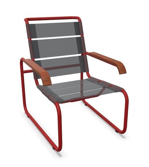 Thonet S 35 N Thonet All Seasons | Freischwinger- ThonetProtect tomatenrot (RAL 3013), Gewebe schwarz--8