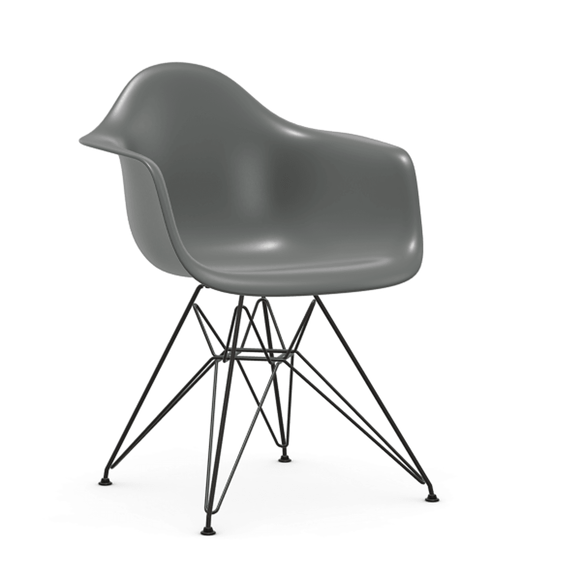 Vitra DAR Eames Plastic Armchair - 56 granitgrau - Untergestell 30 basic dark pulverbeschichtet (glatt)--160