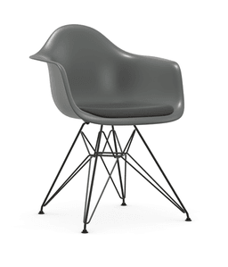 Vitra DAR Eames Plastic Armchair - 56 granitgrau - Sitzpolster "Hopsak" 24 dunkelgrau/nero--52
