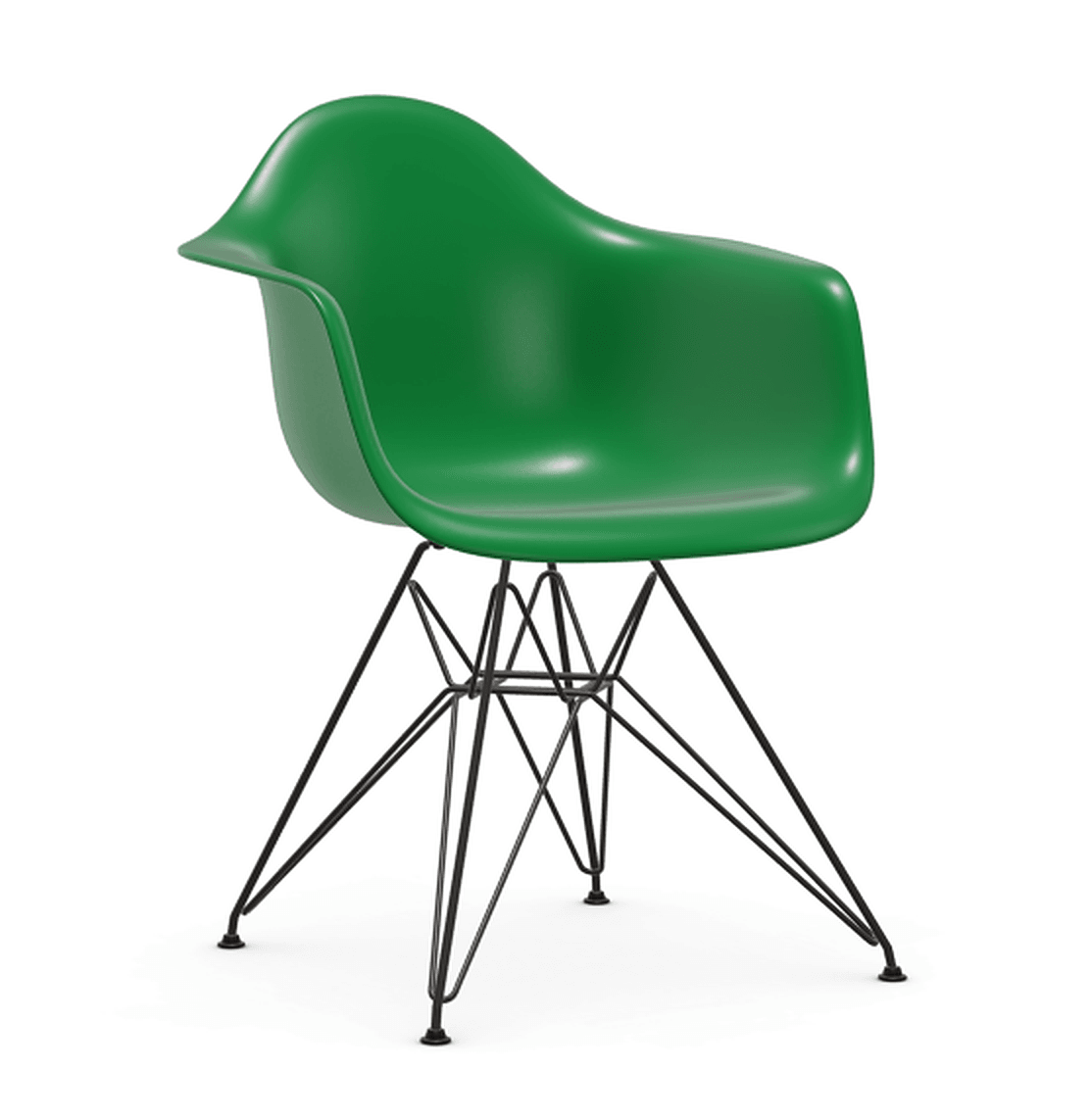 Vitra DAR Eames Plastic Armchair - 42 grün - Untergestell 30 basic dark pulverbeschichtet (glatt)--164