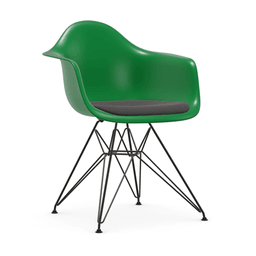 Vitra DAR Eames Plastic Armchair -  42 grün - Sitzpolster "Hopsak" 05 dunkelgrau--56
