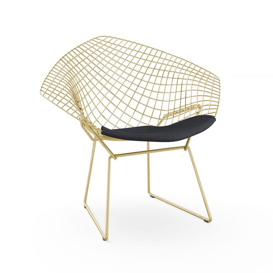 Knoll Bertoia Diamond Chair - Gold - Haze, Anthracite--21