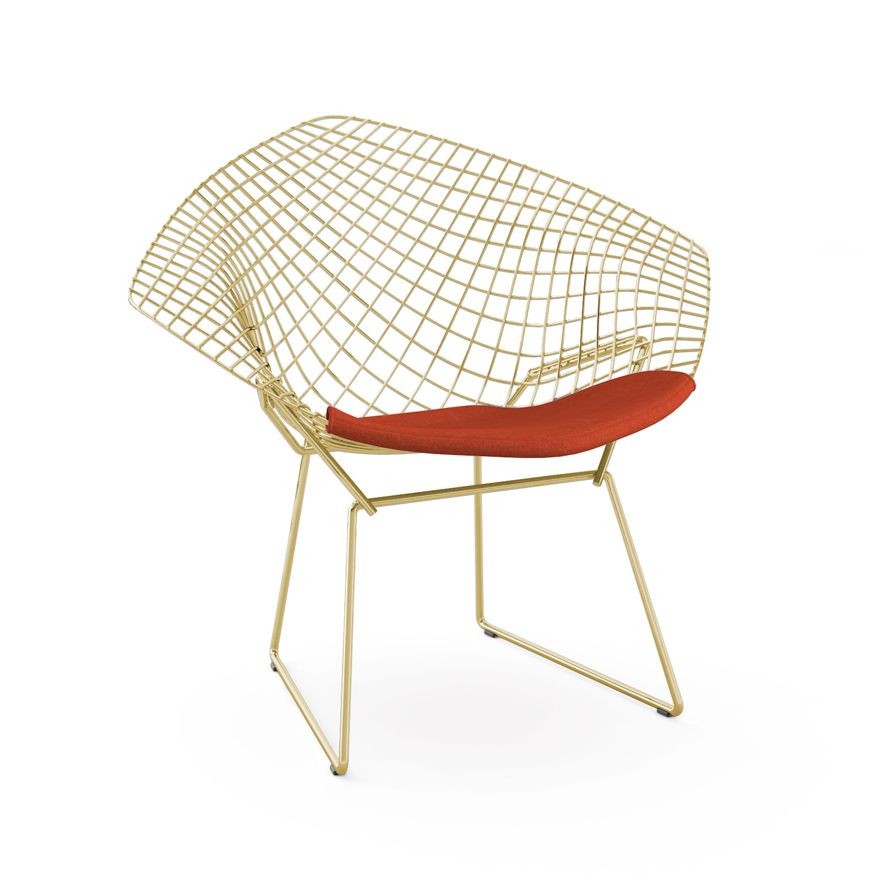 Knoll Bertoia Diamond Chair - Gold - Haze, Persimmon--27